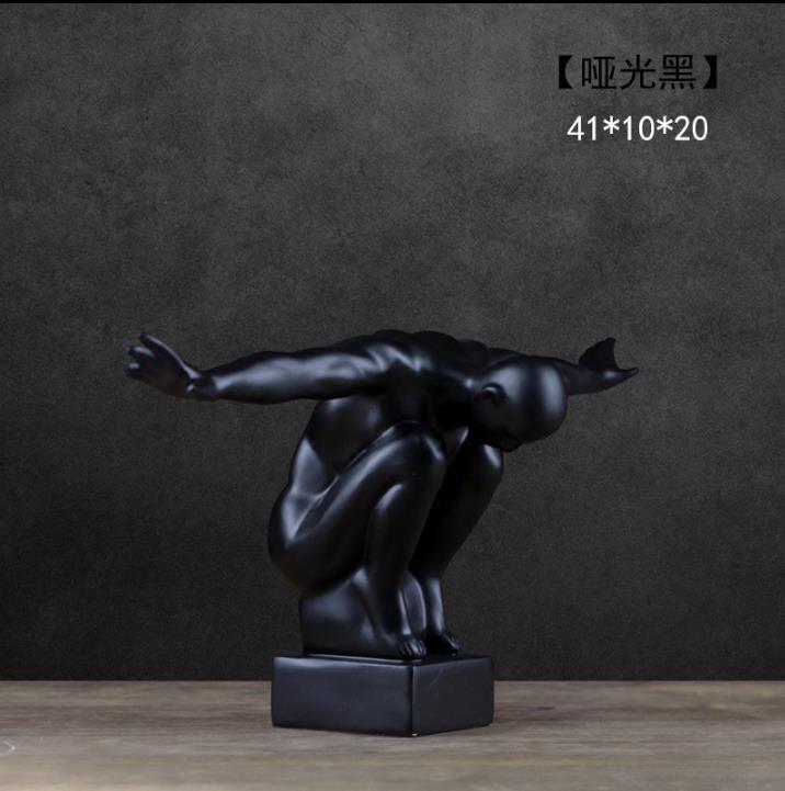 MODERN CREATIVE FIGURES SCULPTURE ORNAMENTS ABSTRACT DIVING ATHLETES, THINKERS RESIN STATUE ARTWORK, HOME DECORATION ACCESSORIES