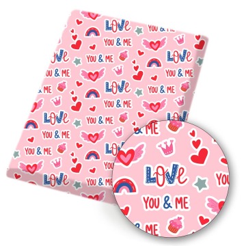 Polyester Cotton Fabric Valentine's Day Love Letter Printed Fabric Sewing Cloth Home Textile Garment Material 45*150cm 80g/pc
