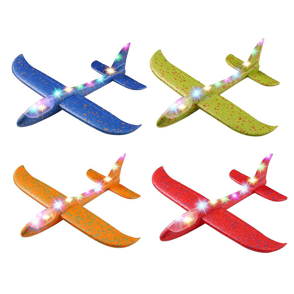 8 Color LED 36CM Hand Throw Flying Glider Planes Foam Aircraft Model EPP Resistant Breakout Aircraft Party Game Children Fun Toy