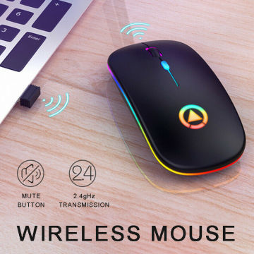 Wireless Mouse Optical Computer Mouse 2.4G Receiver RGB Rechargeable Mouse Gaming Mice For PC Laptop LED Backlit Mause 1600 DPI