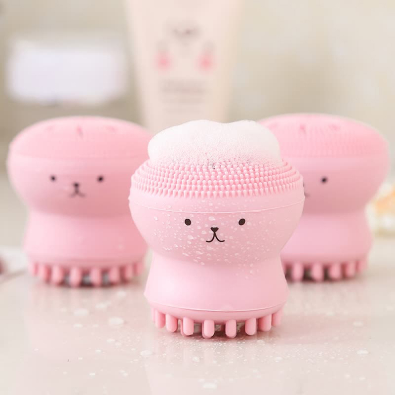 Octopus Shape Silicone Face Cleansing Brush Cleanser Deep Pore Cleansing Exfoliator Face Scrub Massages Skin Care Tool