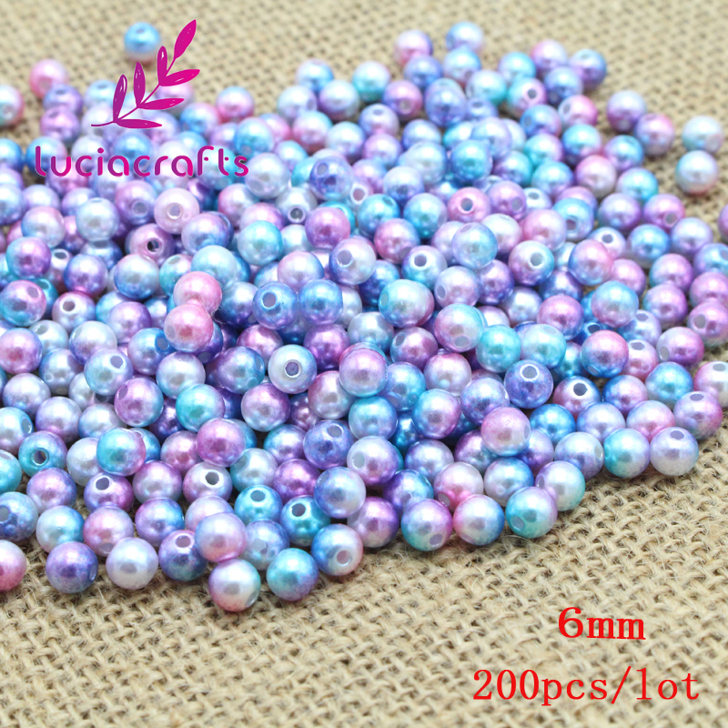 Lucia Crafts Loose Round Imitation Pearl Beads Garment Bags shoes accessories E0911