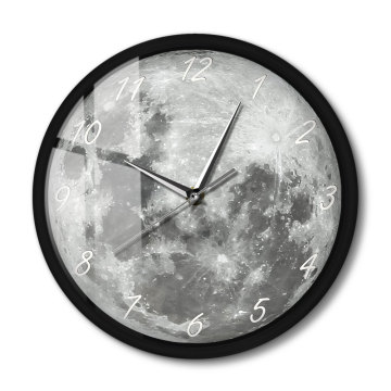 Full Moon Wall Clock Modern Design Metal Frame Sound Control Wall Watch Night Light Smart Home Decor Wall Clock For Boyroom