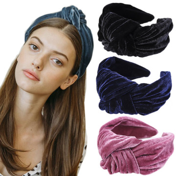 Haimeikang Fashion Flannel Hair Bands Headband For Women knotting Thick Bezel Hair Hoop Gold Velvet Hair Accessories New