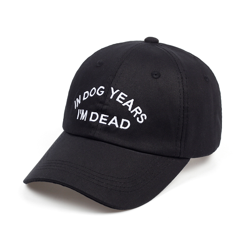IN DOG YEARS I'M DEAD Baseball Cap Embroidery Dad Hat 100% Cotton Buzzwords Snapback Caps Unisex Fashion Adjustable Hot sales