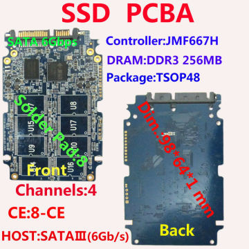 SSD PCBA Kits, JMF667H Controller ,SATA3(6Gbps), SSD DIY Kits,8-Pad SSD PCB, 4-channel 8-CE SSD Controller ,TSOP48 SOLDER PAD