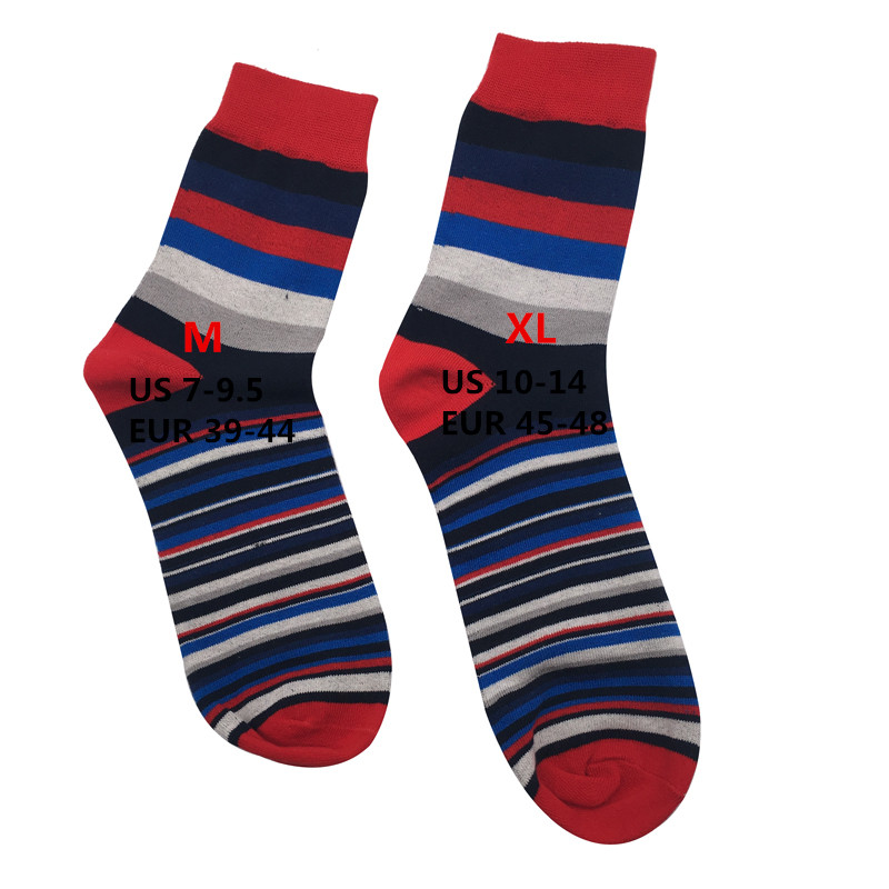 2020 new men's socks casual men socks color stripes five pairs of large size 45-46-47-48 fashion design cotton socks no gift box