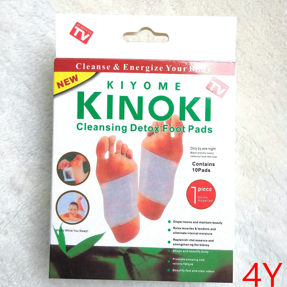 Retail 6 Boxes Dropship 4Y Cleansing Detox Foot Kinoki Pads Cleanse Energize Your Body(1lot=6Box=60pcs Patches + 60pcs Adhesive)