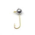 Rompin 10Pcs/Lot mini Golden Color Head Hooks 1g Lead Head Hook Lure Hook Jig Head Soft Lure Ice Texas Fishing Tackle Hooks