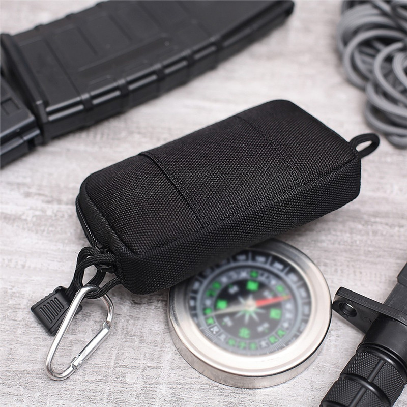 Tactical Wallet Card Pouch Nylon Waist Bags Molle Key Bags Waterproof Holder Money Case Pack Buckle Military Hunting Traveling