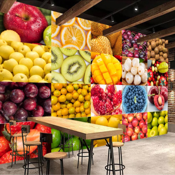 Custom Photo 3D Green Fresh Fruit Orange Pear Apple Wall Painting Fruit Shop Supermarket Wall Decor Poster Mural Wallpaper 3D