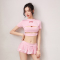 Sexy Cheerleading Uniform Erotic Cosplay Costume Keyhole Bra Student Uniform Sex Skirt Porno Japanese Naughty Lingerie Role Play