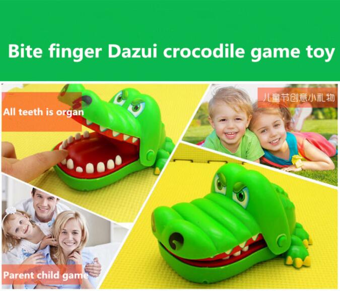 Creative Parent child interaction toy green Bite finger alligator extract a tooth classic child game practical joke toy