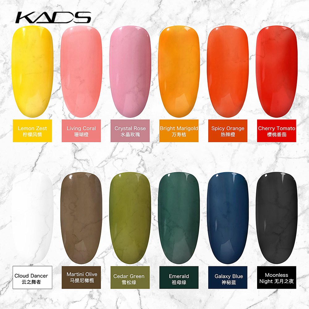 KADS Jelly Nail Polish 9.5ml 12 Candy Color Semi-transparent Nail Lacquer Manicure Translucent Jell Varnish Polish for Nail Art