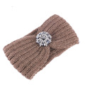Winter Girls Winter Knitting Turban Headband Metal Flower Hairband Knit Hair Accessories Hair Jewelry