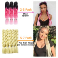 Kong&Li Jumbo Braiding Hair 100g/24 Inch Ombre Brown Green Pink Wholesale Synthetic Extension Hair African Braids