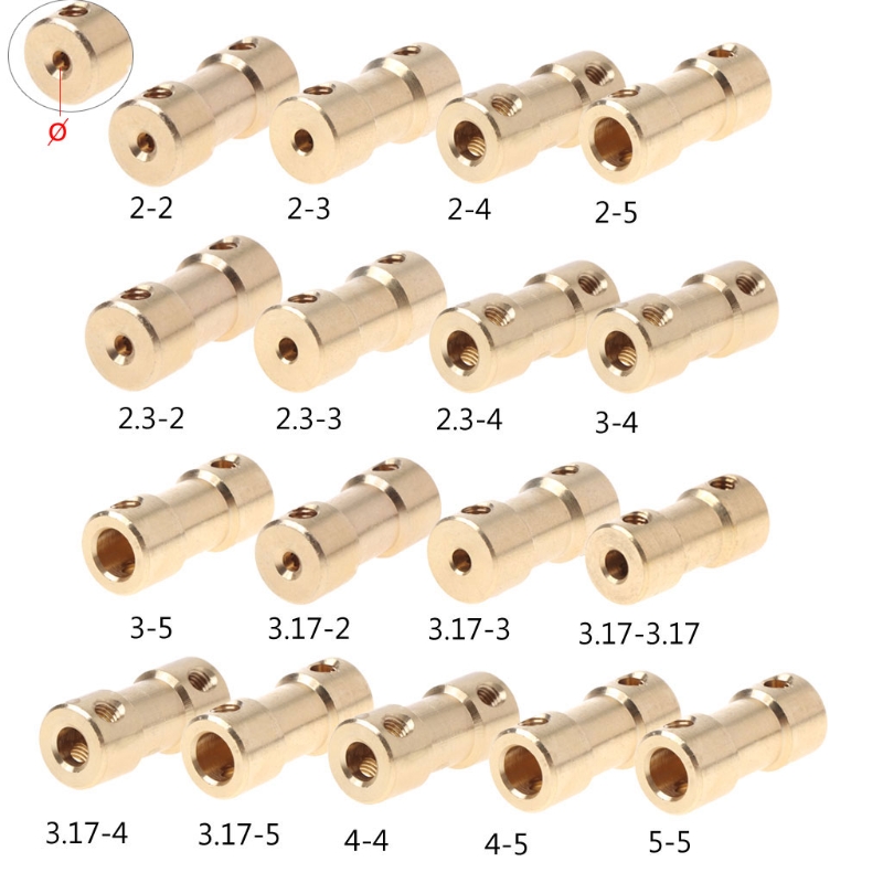2020 New 2-5mm Motor Copper Shaft Coupling Coupler Connector Sleeve Adapter US