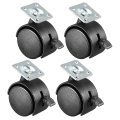 uxcell 4PCS Swivel Casters 1.5 Inch 2 Inch Nylon 360 Degree Top Plate Caster Wheels for Furniture Chair Great Replacement