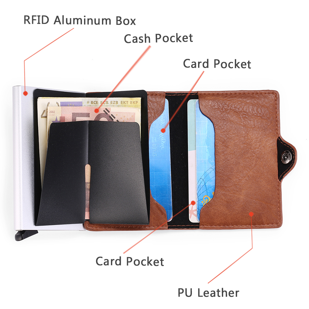 Free Engraving Credit ID Card Holder Wallet Aluminum Slim Pop UP Wallet for Men Women RFID Blocking Cardholder Minimalist Wallet