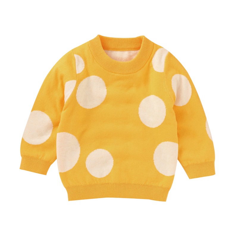 New Newborn Baby Boys Girls Sweater Coats Dot Print Cotton Knit Solid Boys Girls Infant Outwear