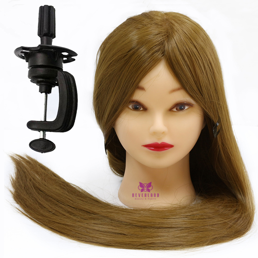 30Inch 100% Fiber Training Head Mannequin Head Female Mannequin Hairdressing Styling Training Head Doll Dummy Head