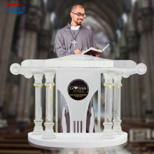 Customized Logo Crystal Column Pulpit AKLIKE Aceylic Podium For Church For School For Speech -Pulpit Glass  Foyer Furniture