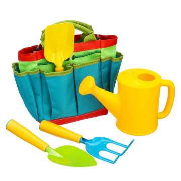 5 Piece Set Kids Gardening Tool Sets Children Garden Tool Kit Hand Shovel Tote Bag Garden Tool Toys Digging Sand Playing Tools