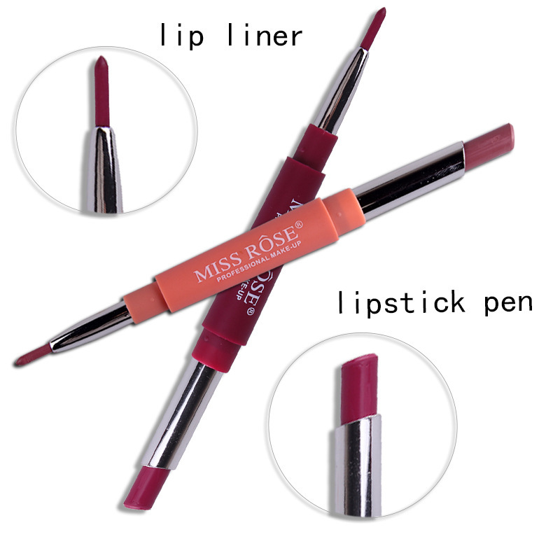 14 Color Double-end Lip Makeup Matte Lipstick Long Lasting Tint Sexy Red Lip Stick Matte Liner Pen Lipstick Beauty