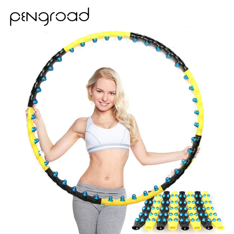 PENGROAD Double Row Magnet Sport Hoop Fitness Massage 7/8 Parts Magnetic Fitness Hoop Workout Exercise Ring Circle Equipments