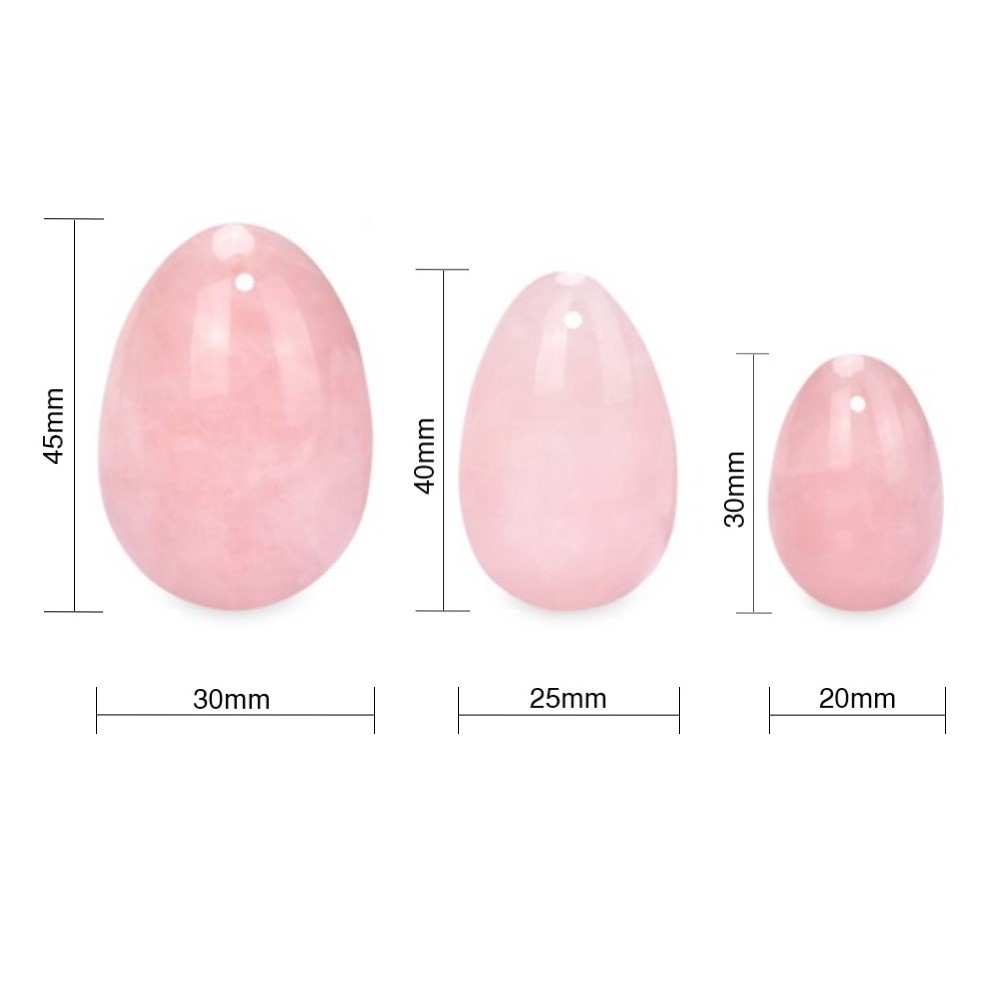 DropShipping 3Pcs/Set Natural Rose Quartz Yoni Egg Women Kegel Exercise Jade Egg Vaginal Muscle Tightening Ben Wa Ball Kegel Egg