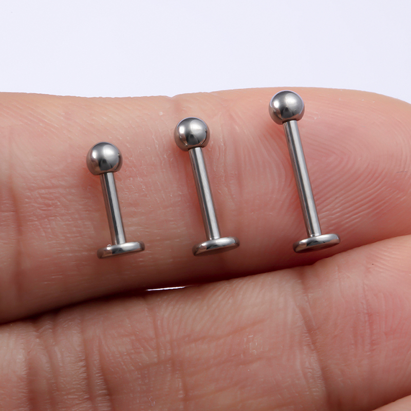 1PCS Medical Titanium Steel Stud Earring Punk Rod Ball-Type Screws Small Earrings Unisex Ear Bone Nail Lip Piercing Jewelry