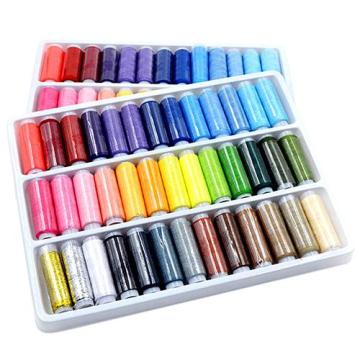 39Pcs Mixed Colors 100% Polyester Yarn Sewing Thread Roll Machine Hand Embroidery 200 Yard Each Spool For Home Sewing Kit