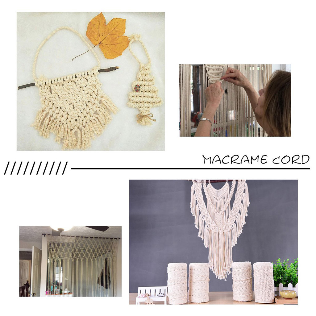 Braided Soft Twisted Cotton Rope Cord Craft Macrame String DIY Handmade Yarn Tying Thread Macrame Cord Rope 3mm x200m HOT Sale