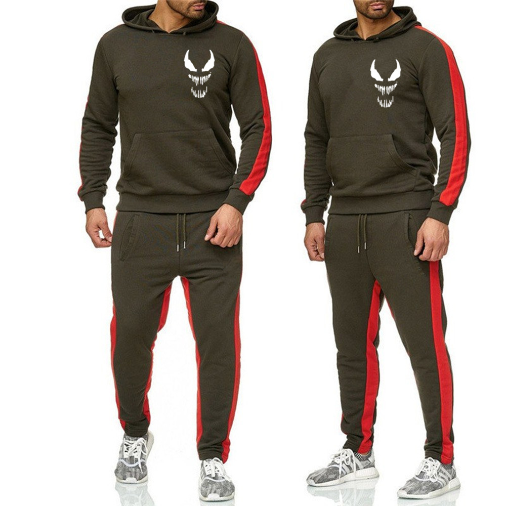 New 2019 Running Sets Men Hoodies+Pants Sport Suits Sportswear Set Fitness Training Gym Tracksuit Pocket Jogging Suit