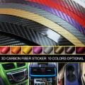 127 Cm * 10 Cm 3D Carbon Fiber Car Color Film Body Sticker Car Decoration Stickers (10 Colors Optional) Noble And Luxurious