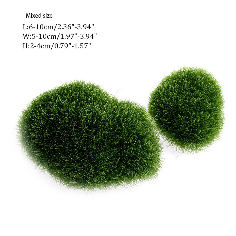 5pcs Green Artificial Moss Stones Grass Plant Poted Home Garden Decor Landscape