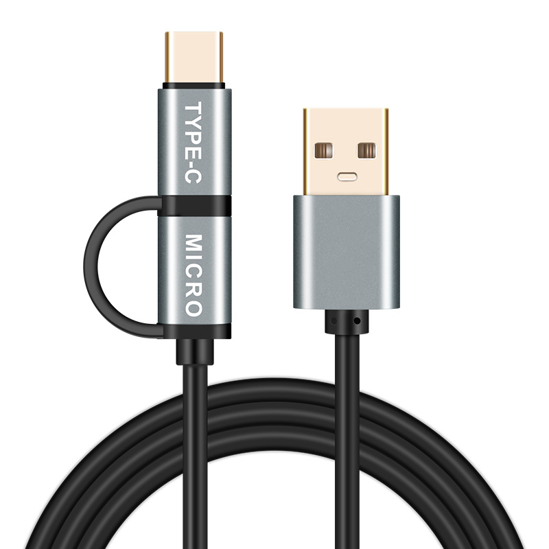 2 In 1 USB Cable Micro USB Type C Cable Fast Charging 2in1 Type-C Cable for Samsung S9 S8 Huawei P10 Xiaomi Mi6 Fast Charging