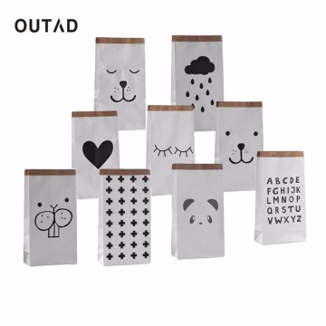 OUTAD Cartoon Heavy Kraft Paper Storage Bag Pouch Pack Kid Toy Laudry Clothing Sundries Organizer Home Decor Gift