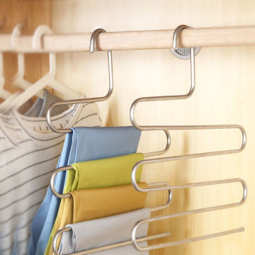 Pants Hanger Trousers Organizer Hanging Clothes Rack Hanger Layers Clothing Storage Space Saver Closet Organization Home Decor