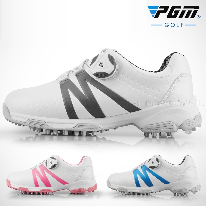 PGM Women Golf Shoes Women's Waterproof Non-slip Sneakers Girls Leisure Section Fixed Nail Breathable Sports Golf Shoes