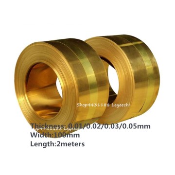 High quality Ultra-thin 0.01/0.02/0.03/0.05mm, Width 100mm ,L=2meters, brass Foil without Glum, copper sheet