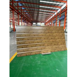 Light Brown Wood Grain Grooved Metal Carved Panel Exterior Wall Panel