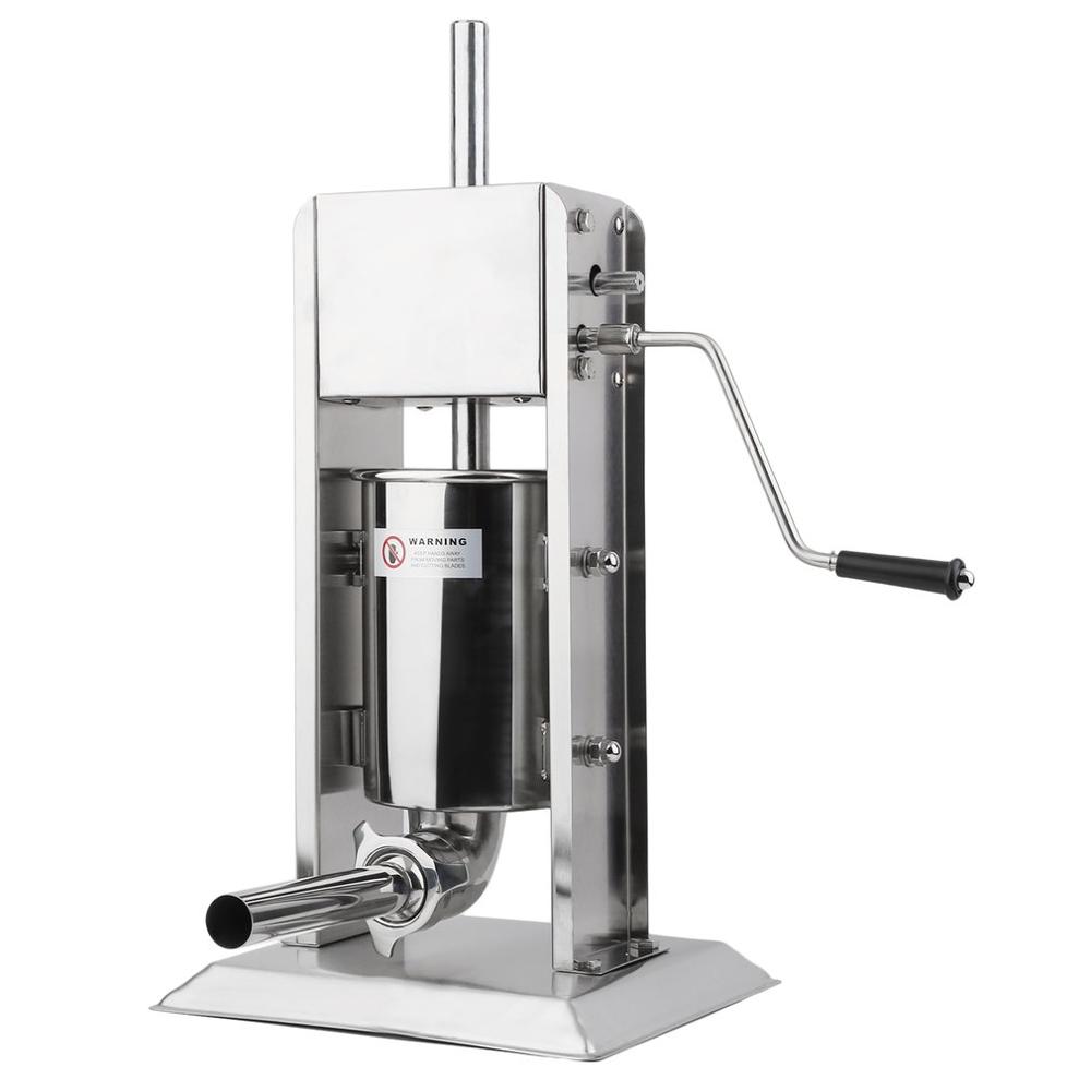 5L Manual Vertical Homemade Sausage Stuffer Stainless Steel Sausage Filling Machine Sausage Syringe Meat Filler Sausage Maker