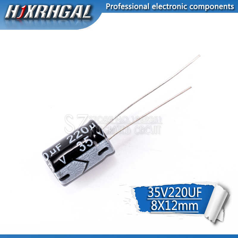 20PCS Higt quality 35V220UF 8*12mm 220UF 35V 8*12 Electrolytic capacitor hjxrhgal