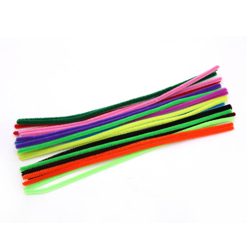 100pcs 30cm Chenille Stems Pipe Cleaners Kids Plush Educational Toy Colorful Pipe Cleaner Toys Handmade DIY Craft Supplies