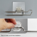 Repeatedly Washable Stick Hooks Toilet Kitchen Roll Paper Holder Rack Paper Towels Bathroom Storage Accessories Stainless Steel