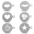 1PC 12.5cm Stainless Steel Metal Chocolate DIY Coffee Latte Art Mould Cappuccino Spray Coffee Stencils Barista Duster NO 004