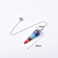 Natural crystal stone seven Chakra Necklace Raw Pendant Natural quartz Dowsing Pendulum Reiki Beads for Jewelry Making Women