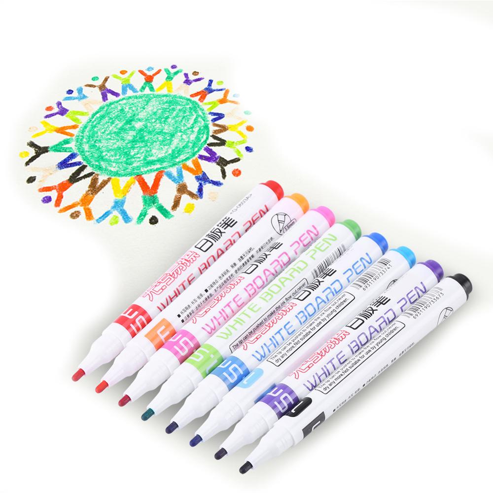 8Pcs White Board Markers Colored Non-toxic Erasable Magnetic Whiteboard Pen Marker Pen for Kids Graffiti Painting drawing pen