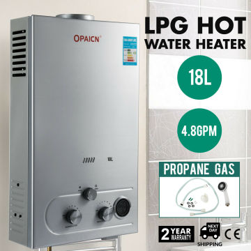 18L LPG Water Heater 4.8GPM Propane Gas Tankless Stainless Instant Boiler 36KW Liquefied Petroleum Gas Water Heater